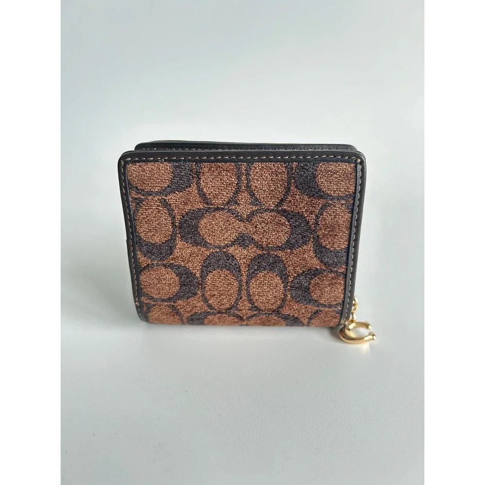 Coach Snap Wallet‎ Brown Signature Chenille CCQ32 Excellent